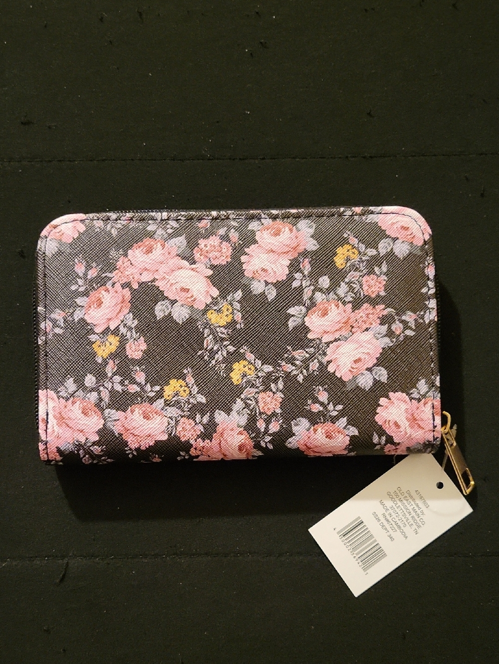 Floral Zip-Around Wallet - Pink Rose Print